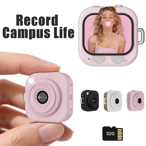 W&O Mini Y2K Digital Camera, Pocket-Size Camera 2.5K HD with 64MP Lens, Portable Camera for Photography with 32GB SD Card, Retro Vlog Camera for Travel, Kids & Instant Party, Holiday Trend Gift, Toy Present