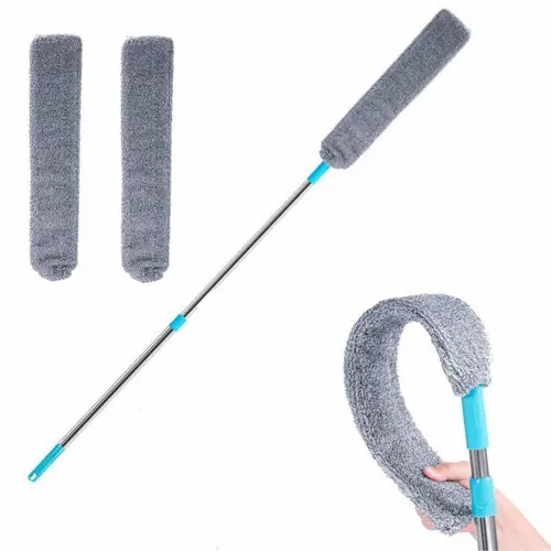 Retractable crevice dusting brush,soft bristles,comes with 2 microfiber dusting cloths,ergonomic design,multi-purpose,retractable microfiber,suitable for bedroom, kitchen, living room,outdoor use,high ceiling,cleaning supplies,duster Dryer Vent Cleaner Ex