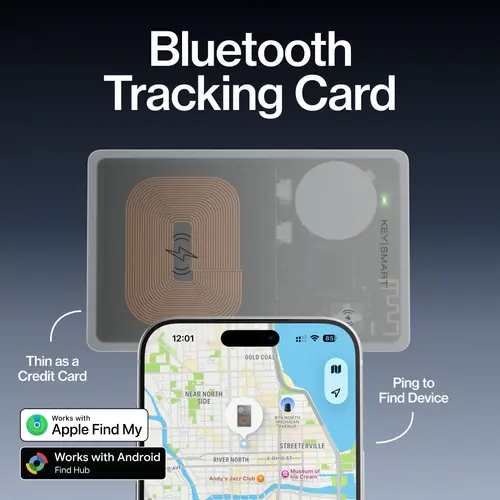 STATIK SmartCard: Wallet Tracker | Apple Find My or Android App | Slim | Qi Wireless Charging | 8-Month Battery | IPX8 Waterproof | Bluetooth Finder for Wallets, Bags & Luggage