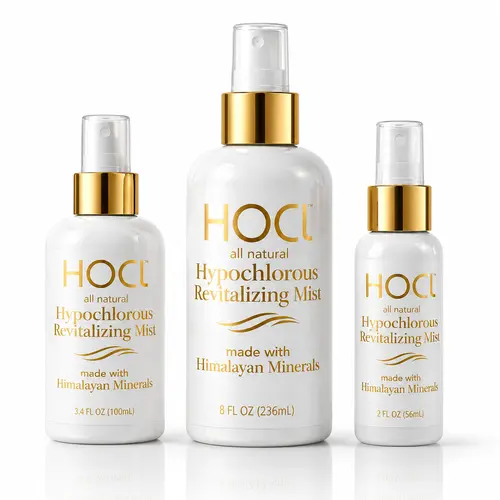 Hypochlorous acid revitalizing facial mist | fragrance free HOCl face spray with Himalayan minerals | gentle daily skin refresh