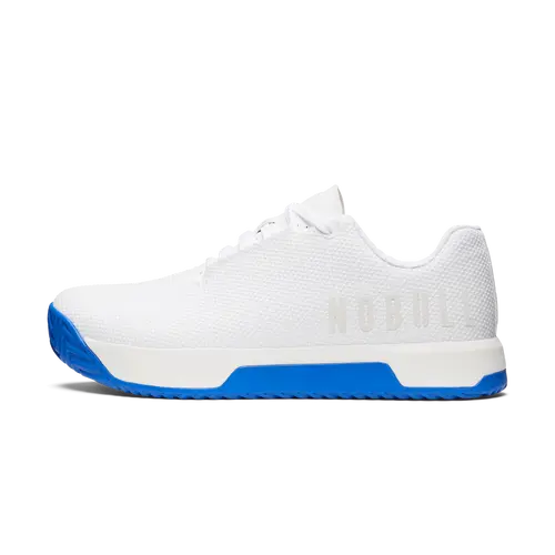 NOBULL Women's Outwork Edge (Impact) Shoe in White Royal Blue - OG Strength Training Shoe, Durable Gym Trainer, Lifting Sneaker