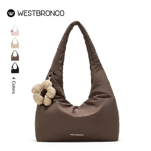 WESTBRONCO Quilted Puffer Hobo Tote City Bag - Lightweight Mommy Handh