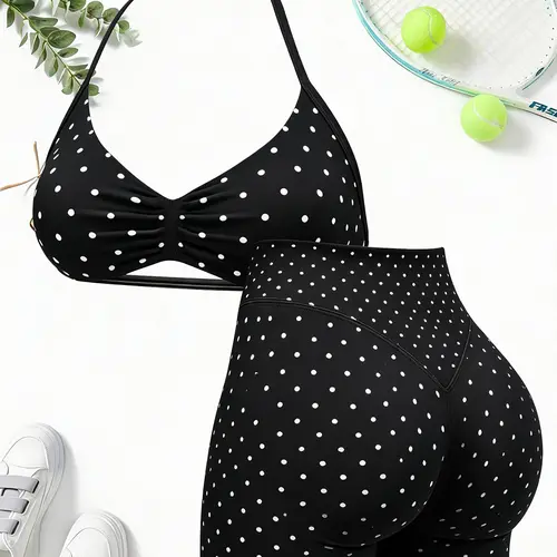 Women's Seamless Yoga Set, 2-Piece Gym Shorts & Sports Bra Workout Outfit, High-Waisted Fitness Sportswear, Exercise Activewear for Women