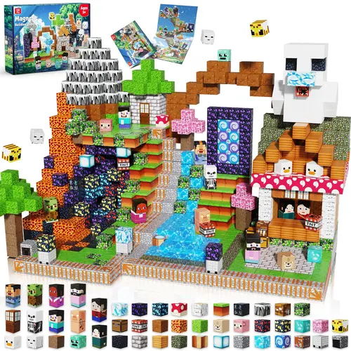 Magnetic Blocks - 150PCS Magnetic Building Blocks Cubes Adventurer, Magnet Toys for Kids Age 3+, Toy Building Set for Kids, Magnet Construction Easter Birthday Gifts for Boys Girls Age 4-8, 8-12