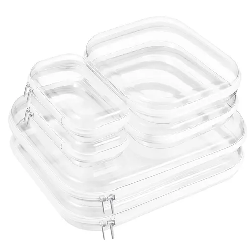 6pcs Clear Hard Shell Zipper Cases, Transparent PVC Double Zipper Plastic Storage Pouch, Dustproof Travel Toiletry Bag, Waterproof Cosmetic Storage Cases, Portable Travel Makeup Organizer for Skincare, Clothes, Books & Small Objects, Valentine's Day Gifts