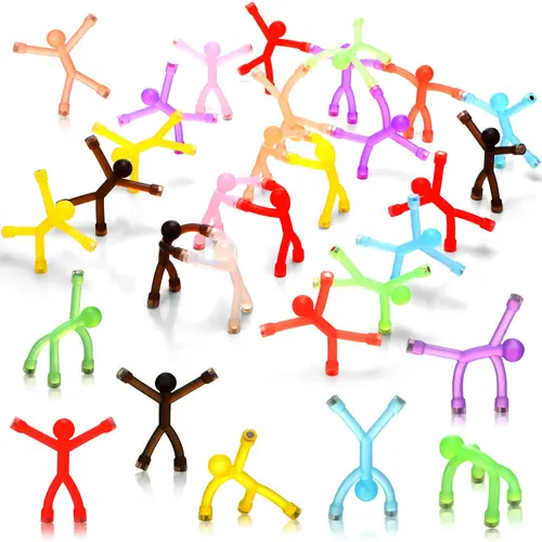 EFFUN 10-Pack Click-Lock Silicone & ABS Plastic Magnetic Fidget Toys - Colorful Magnetic Block Maths Toys for ADHD Sensory Play, Anxiety Relief, Gift Ideas for Kids, Travel Essentials, Fridge Magnets