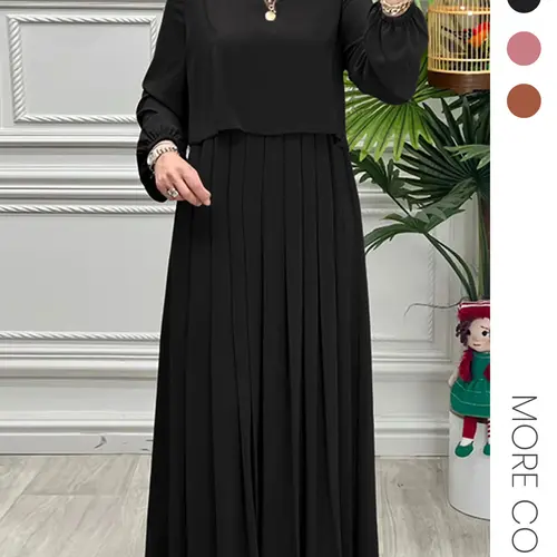 Women's Long Robe, Spring & Fall Fashion, Long Sleeve A-Line Dress, Modest Style Dress, Casual Wear for Middle Eastern Ladies, Hijabi Cute Dresses, Stylish and Comfortable, Modest Muslim Outfits, Modest Muslim Clothing