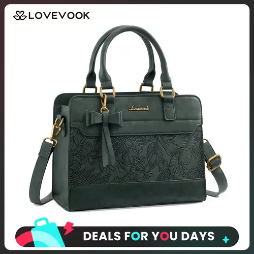 LOVEVOOK 11.5inch Small Handbag for Women, PU Leather Tote Bag, Bow-decorated Wallets, with Adjustable and Detachable Shoulder Straps, Satchel Shoulder Crossbody with Zipper,Perfect Gift Choice