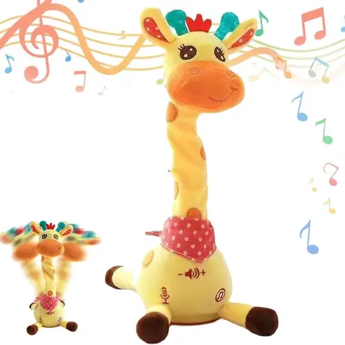 Dancing Talking Giraffe Toy, Stuffed Animal Baby Toy Repeating What You Say, Glowing Musical Electronic Giraffe Gifts for Kids,Plush toys,Christmas gifts,fun toys