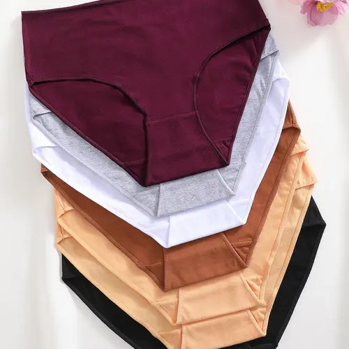 Women's High-Waisted Cotton Underwear Set, Breathable & Soft Design, Casual, S-Xxl Sizes Available, All Season Comfort, Soft Comfy Underwear