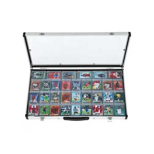 CRDC Portable Aluminum Alloy Card Display Case - 16"x27" Lightweight Durable Storage with Transparent Panel, Sleeves, Top Loaders for Collectibles, Jewelry, Card Sleeves And Top Loaders, Durable Trading Card Storage