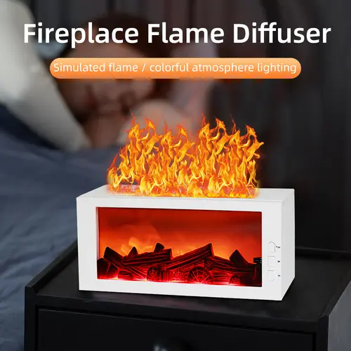 Fireplace Essential Oil Diffuser with Remote Includes 3 Oils for a Cozy Home Perfect Gift Idea with Sweet Orange Tea Tree & Lavender