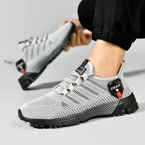 Ubetif Men's Slip On Sneakers Comfortable All-Day Wear, Hands Free Convenience, Breathable Knit Top, Mens Walking Shoes