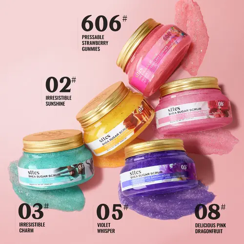 New！Sttes Shea Sugar Body Scrub #02 (Irresistible Sunshine) – Exfoliating Pistachio & Salted Caramel Scent Shower Treatment 250g, Body Care, Cleanser, Scented