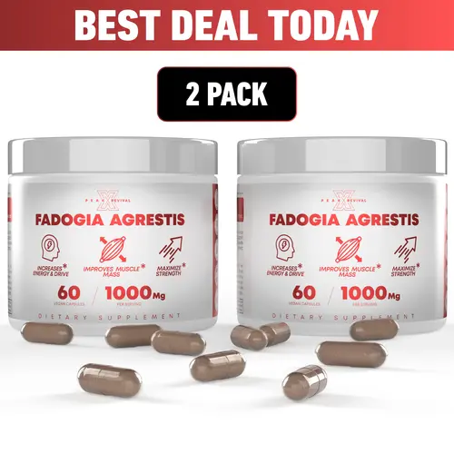 Peak Revival-X 2 Month Supply Botanical Extracts Herbal Supplements - 1000mg Fadogia Agrestis Per Serving, 120 Total Capsules, Colostrum Added, No Artificial Flavor, Non-GMO, Gluten-Free Dietary Supplement
