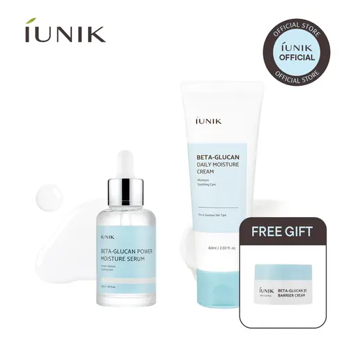 [IUNIK Official] Beta Glucan Daily Hydration Duo | Beta Glucan Serum + Daily Moisture Cream | summervibes