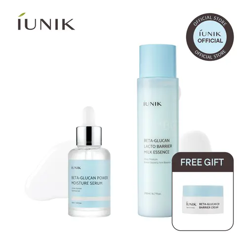 [IUNIK Official] Beta Glucan Moisture Boost Duo | Beta Glucan Serum + Lacto Milk Essence Set | summervibes