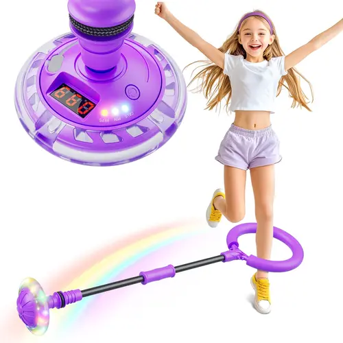 Flooyes Skip Ball Toy for Girls, Girl Birthday Gifts, 3 Fun Modes, Flashing Light-Up Wheel,LED Digital Counter,Replaceable Battery,Girl Birthday Gifts for Age 6-10+,Fun Outdoor Girl Toys