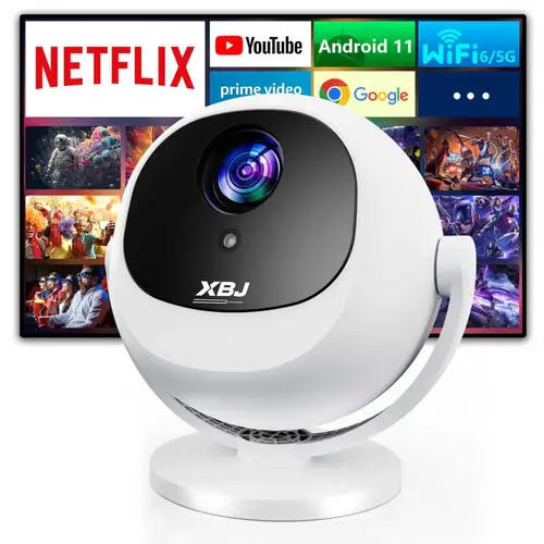 XBJ Ultra HD LCD Projector - 350 ANSI Lumens, 360° Projection, Dual-Band WiFi, 150" Display, Portable Home Theater Cinema, Built-in Audio Speaker, Remote Control, Ideal Christmas & New Year Gift, Ultra Hd Projector, Wireless Hd Projector