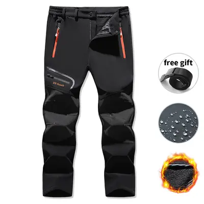 Men’s Waterproof Insulated Cold Weather Hiking Winter Snow Ski Softshell Outdoor Pants with Zippered Pockets for Climbing & Running Activewear Athletic Wear pantalones para hombre pants for men