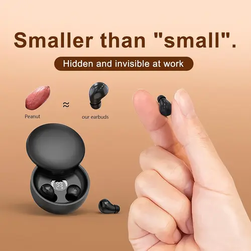 INSONIXN Mini Invisible Wireless Bluetooth Earbuds - Low-Profile Silicone Sleep Earplugs, Small Ear Canal Ergonomic Design, HD Noise-Cancelling Audio Headset, Waterproof Headphones, Stable Connection, Chargeable for iOS/Android/Mac, Unique Gifts for Man
