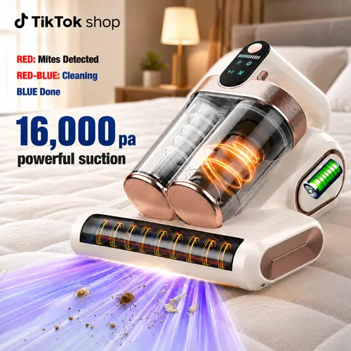 XIAOLANG Bed Mattress Vacuum Cleaner Cordless 16Kpa Handheld Vacuum, Vacuum Cleaner with 253.7nm UV-C Light,HEPA Filter & Ultrasonic, Portable Vacuums for Sofa Bed Couch Crib Gifts for Women her Man,back to school,back to school haul