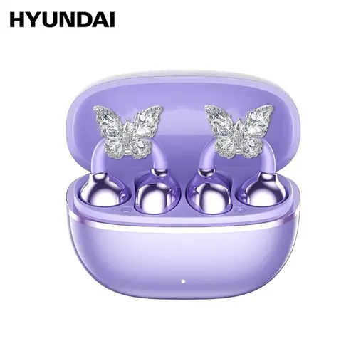 HYUNDAI C7 Earclip Bluetooth Headset - Adjustable Hands-Free Wireless Headphones, Athleisure Multi-Device Earbuds, Upgraded Panoramic Sound, Comfortable Clip-On Design, IP45 Waterproof for Workouts