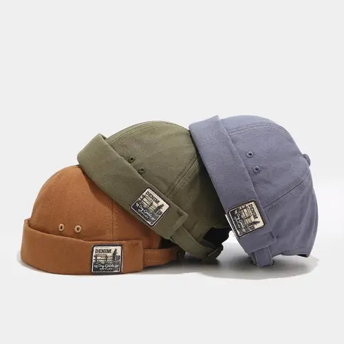 Denim Brand Unisex Brimless Visor-Less Sailor Skull Cap Beanies - Stackable Casual Viral Trucker Headwear for Everyday Wear & Sports Use, Outdoor Hats