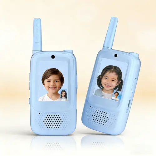 1 Pair  Kids Walkie Talkies with Video – Screen Display Toy Radios with Voice Effects, One-on-One Pairing, Long Range – Birthday Toys Gifts for Boys & Girls Ages 3–10