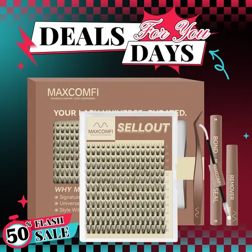 MaxComfi Petite Subtle Fake Lashes DIY Lash Kit - Sellout Puppy Flora Style Cluster Eyelashes, Gentle, Comfortable, Long-Lasting, Waterproof, Super Soft, Thin Band, Natural Daily Volume, Beginner-Friendly, Easy-to-Apply Summer Beauty Essential, Lash Clust