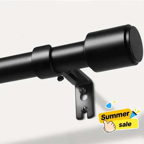 Inovaday Modern Heavy Duty Curtain Rods High Weight Capacity - 1 in Adjustable Metal Curtain Rods with Finials for Bedroom, Living Room