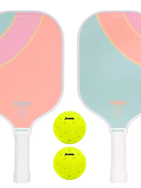 Franklin Sports 2 Player Poly Paddle with Ball Set - Yellow/Green