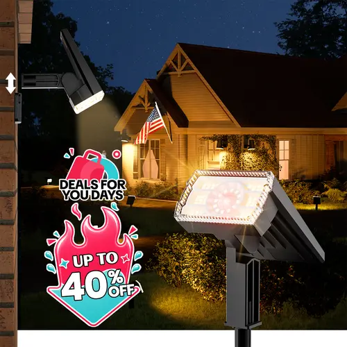 Solar Spot Lights Outdoor, [58 LED/12000K/3 Modes] Easy Installation Solar Lights Outdoor Waterproof IP67, Auto On/Off, 2-in-1 Wall Light Flood Light for Tree Yard Garden Pathway,easiestgardenmakeover,summergarden, Outdoor Garden Lighting, Solar Spotlight
