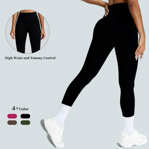 Women's High Waisted Tummy Control Leggings,Scrunch ButtLifting Shaping Training Leggings,Yoga Leggings,Solid Color Sports Leggings - Comfy & Breathable Yoga Pants for Gym, Workout & Everyday Wear Athleisure