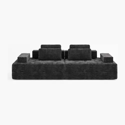 Boneless Couches for Living Room Modern Modular Sectional Sofa with Oversized Chaise Deep Seat High-Density Memory Foam No Assembly Required 2 Packages Shipping