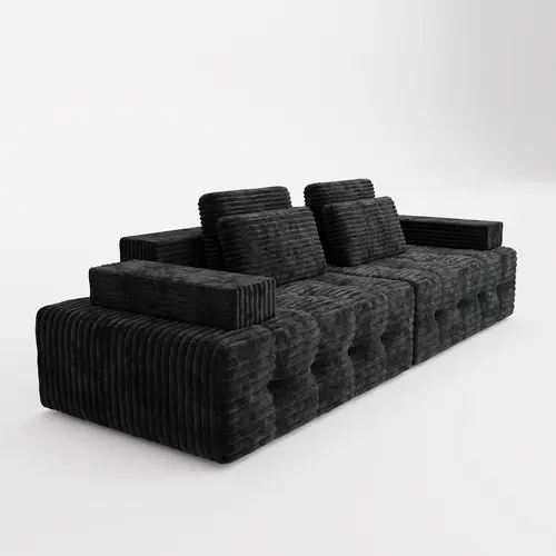 Modern Modular Sectional Sofa Boneless Couches for Living Room with Oversized Chaise Deep Seat High-Density Memory Foam No Assembly Required 2 Packages Shipping
