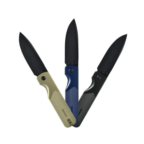 OKNIFE Duron Folding Pocket Knife - O-Aluminum Handle, Nitro-V Steel Drop Point Blade, PVD Coating, Frame Lock, Compact Non-Slip Ergonomic Ambidextrous Tool, Portable Tool Accessory, Outdoor Survival Supply