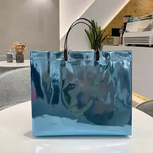 STOWM Reusable Glossy PVC Shopping Bags - Practical, Sturdy Base, Secure Hold, Multi-Function Elegant Favors for Gifts for Birthday, Celebrations, Party Gift Packs