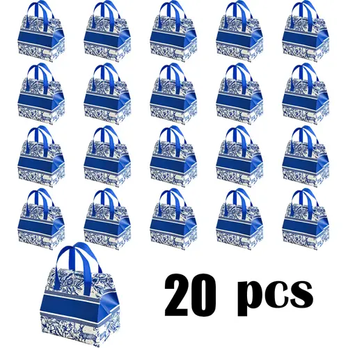 STOWM 20-PCS Floral Print Mini Insulated Lunch Cooler Bags - Leak-Proof Portable Thermal Tote, Ideal for Office & Picnics, Travel Essentials Delivery Bag, Lunch Bag, Mini Insulated Tote Cooler Bags