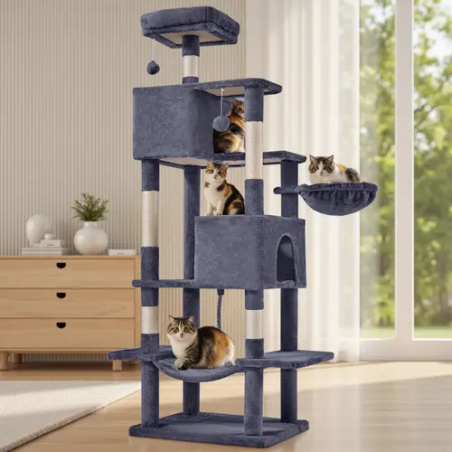 Cat Climbing Shelf, Post Cascading Cat Climbing Shelf, Indoor Playhouse, Cozy Nest, Durable, Space-Saving Design, Gift for Pet Owners