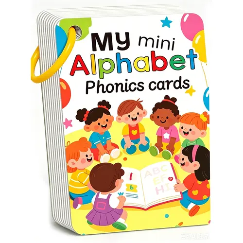 26-Letter Alphabet Flashcards for Early Education, Montessori Cognitive Development Word Cards Teaching Colors, Animals and Letters, Preschool Vocabulary Learning Tool for Toddlers, Abc Flashcards for Toddlers