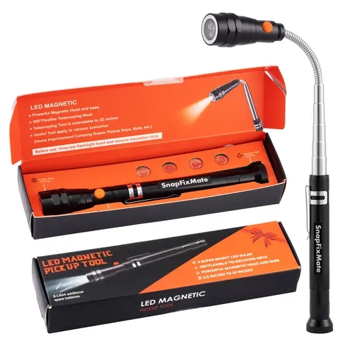 GJANSH Telescoping Magnetic Pickup Tool with 22" Extendable Neck LED Lights for Mechanics DIY Enthusiasts Ultimate,Cool Gadget Gifts Stocking Stuffers for Men, Teen Boys, Husband, Dad, Father, Mechanic,Him,Women,Valentines Day Gifts Men Easter father tool