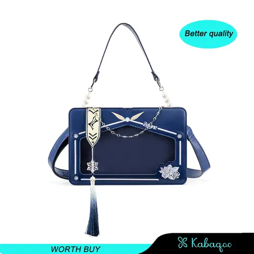 Kabaqoo Women's Preppy Adjustable Strap Square Messenger Bag - Love and Deep Space Li Shen Themed, Casual Crossbody/Shoulder/Handheld, Customizable Ita Pin Display, Better Quality Commuting Tote