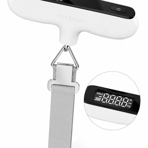 Ultrean Luggage Scale,Portable Digital Hanging Baggage Scale for Travel,Suitcase Weight Scale with Anti-Slip Grip,110 Pounds,,Battery Included