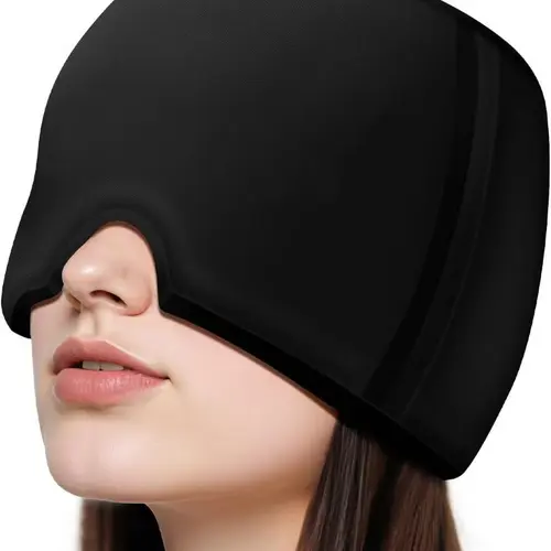 Cooling Gel Migraine Relief Cap - Hot-Cold Therapy Cryogel Sleep Mask, Ice Pack Mask for Headaches, Stress Relief, Puffy Eyes, Sinus Pain, Apply Coolly Single Item (Beauty & Personal Care)