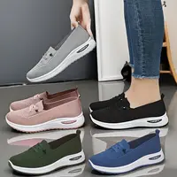 Women's Black Slip-On Knit Sneakers |   Lightweight Breathable Comfort Casual Shoes Slip On Style Footwear