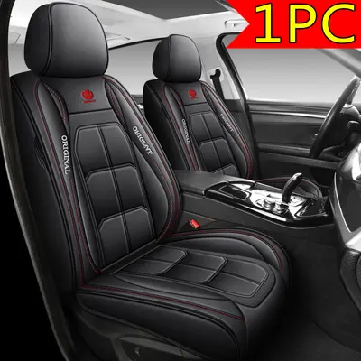 Waterproof PU Leather Car Seat Covers with Red Stitching for Enhanced Protection and Style 1PC