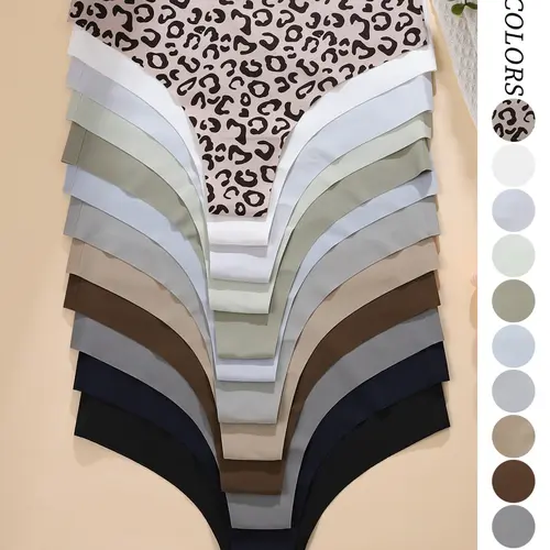 Women's Leopard Print Underwear Set Printed Panties, Ultra-Thin Seamless Low Waist Elastic Full Coverage Butt Lifting Multi-Layer Design