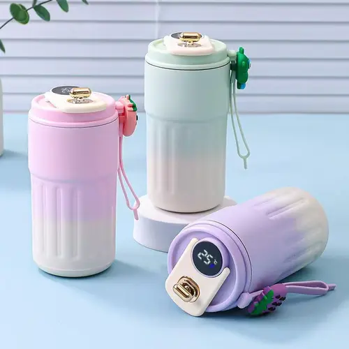 316 Stainless Steel Smart Temperature-Display Cup with LED Screen 450ml Portable Beverage Mug for Daily Drinking Travel.【Designed with a sipping-friendly narrow mouth, not fully sealed for easy drinking.】