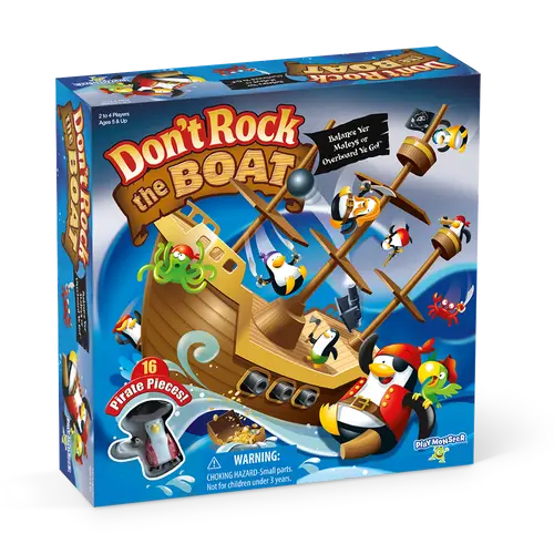 PlayMonster Don't Rock the Boat Board Game Kids Games Family Games for Kids and Adults Multi-Player Builds Hand Eye Coordination Balancing Toy Ages 5+ Pirate Ship Toy Adventure